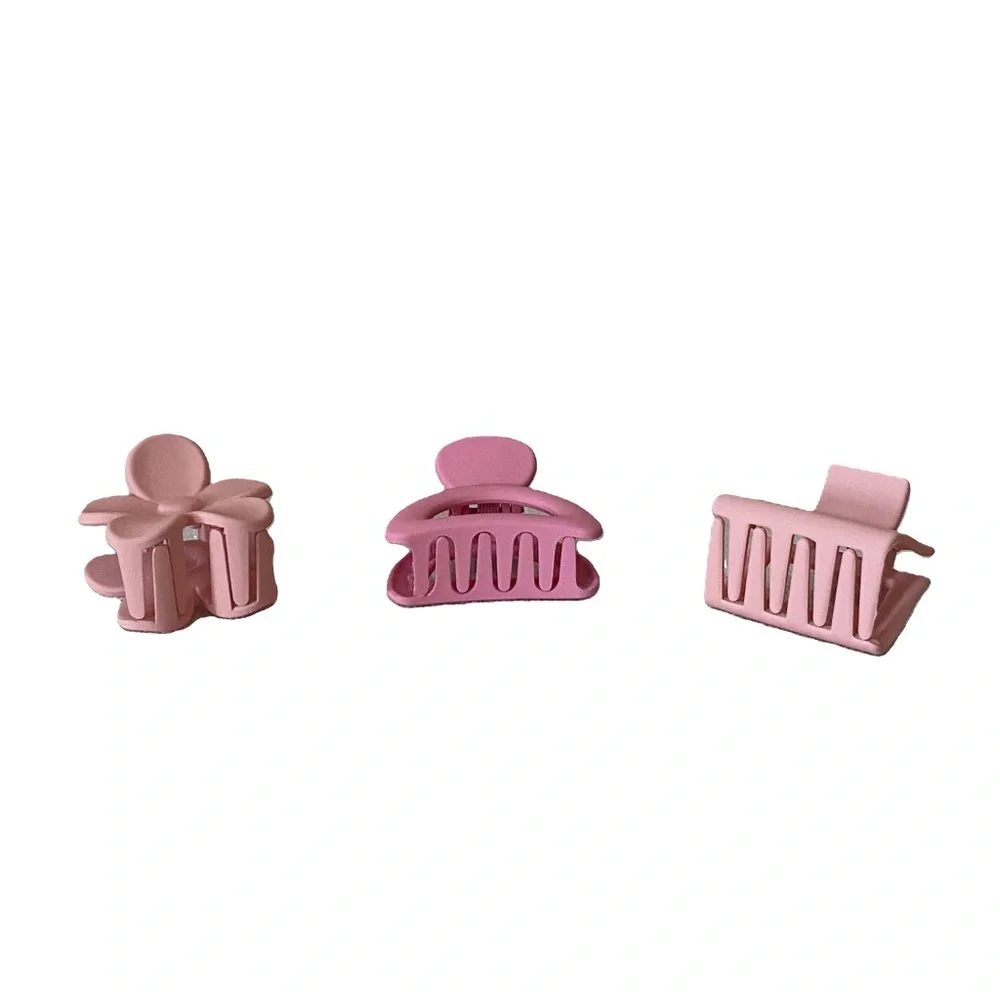 Cute Mini Pink Hair Claws For Girls Perfect For Half Ponytail Accessories